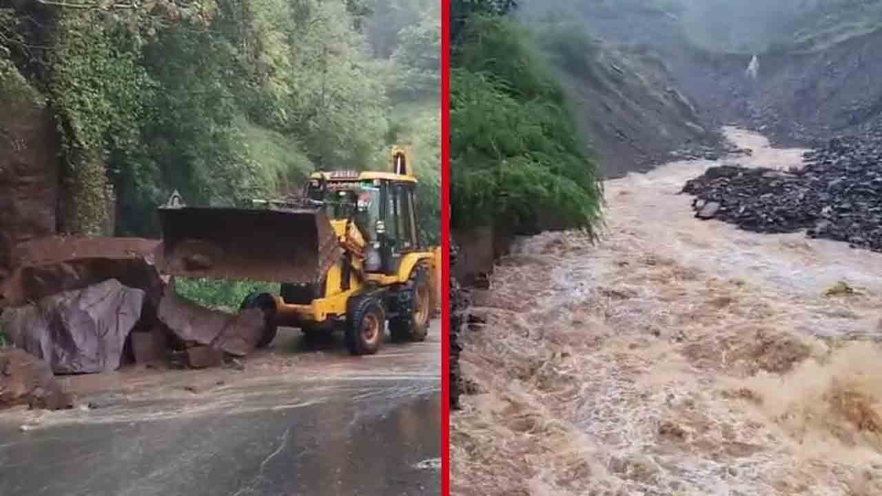 Landslides | భారీ వర్షానికి శ్రీశైలం ఘాట్ రోడ్డులో విరిగిపడిన కొండచరియలు.. ట్రాఫిక్‌కు అంతరాయం