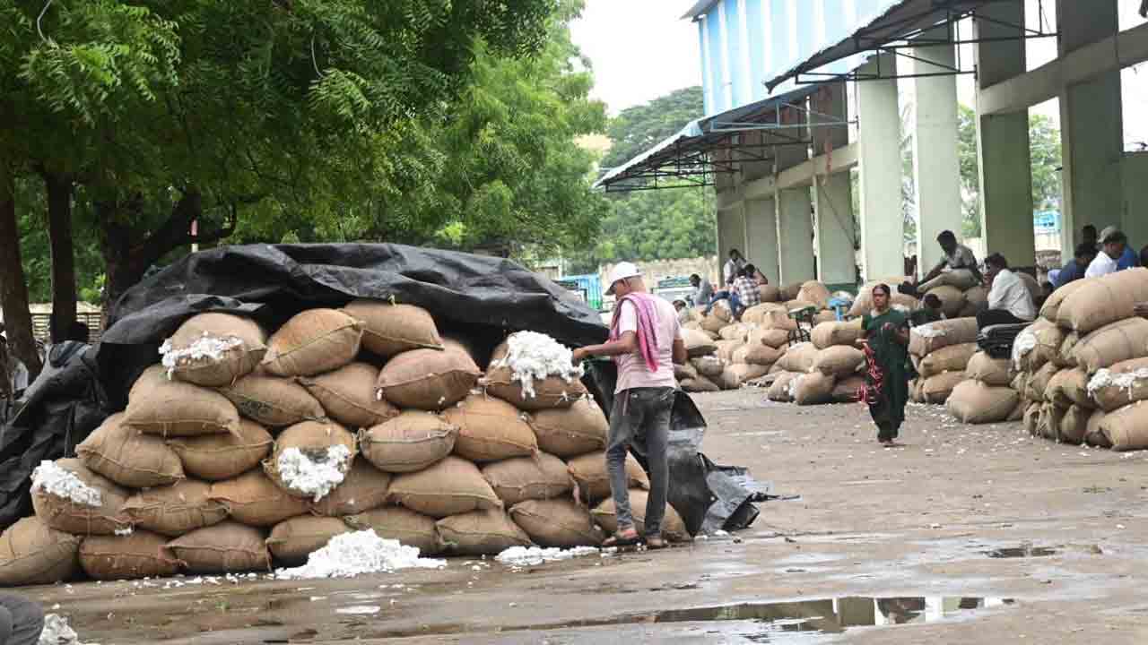 ఖమ్మం మార్కెట్‌లో పత్తి వర్షార్పణం