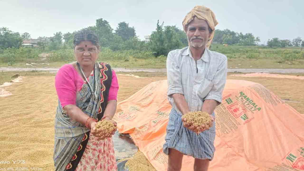 Paddy Grain | అధికారుల నిర్లక్ష్యం.. భారీ వర్షానికి తడిసి ముద్దైన ధాన్యం