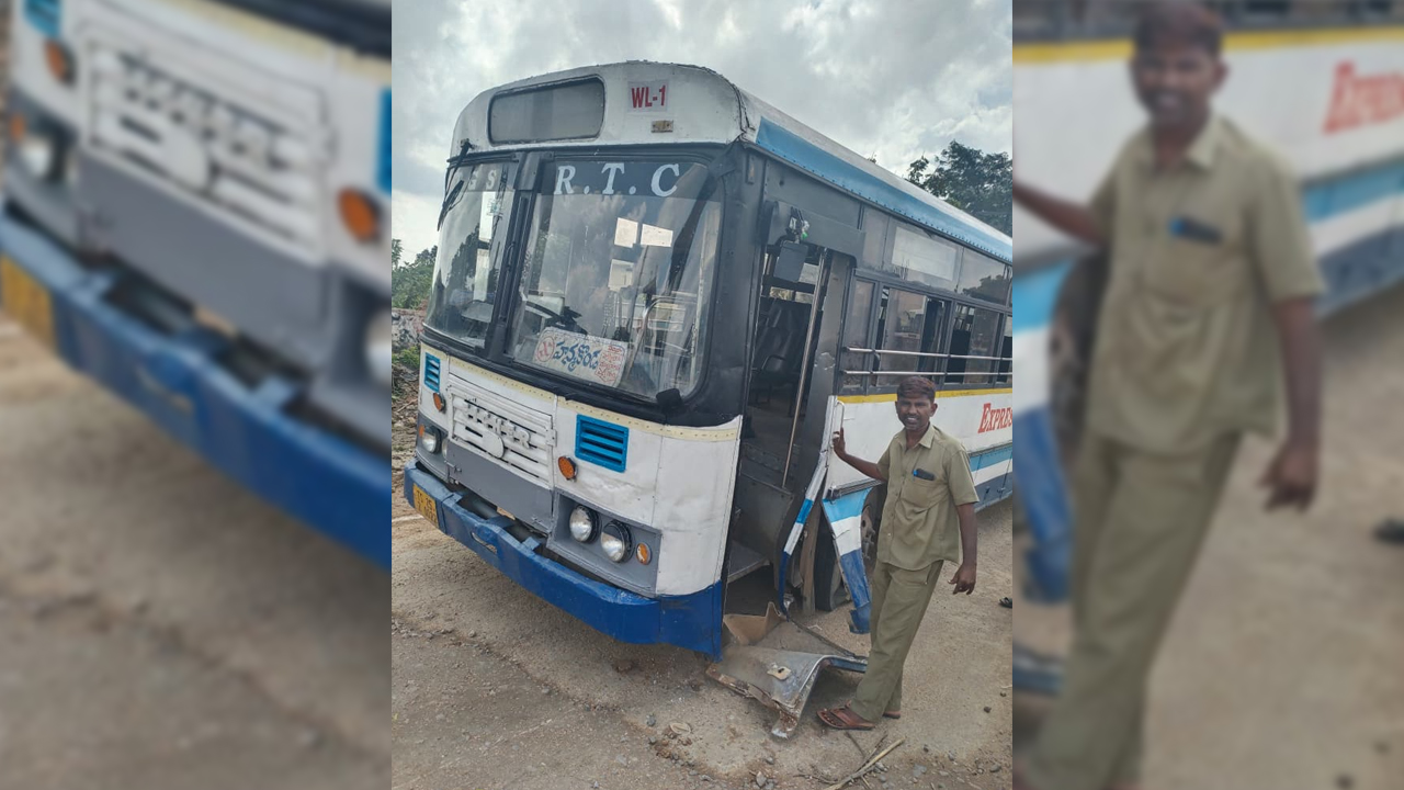 RTC Bus | ముల్కనూరులో అసంపూర్తిగా రోడ్డు నిర్మాణ పనులు.. ధ్వంసమైన ఆర్టీసీ బస్ ఫుట్బోర్డ్