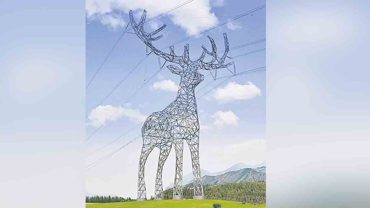 జంతువుల రూపంలో విద్యుత్తు లైన్లు