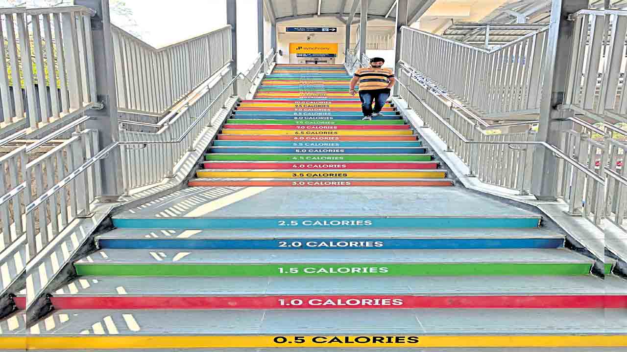 మెట్రో మెట్లు..ఫిట్‌నెస్‌ స్పాట్లు