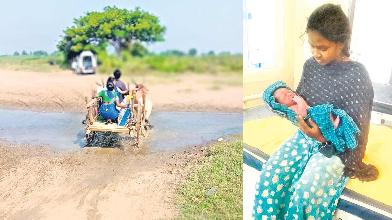 పురిటినొప్పులతో ఎడ్లబండిపై..