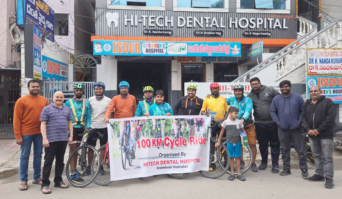 Hi-Tech Dental Hospital | నిజామాబాద్‌ హైటెక్ డెంటల్ ఆధ్వర్యంలో 100 కేఎం సైకిల్ రైడ్