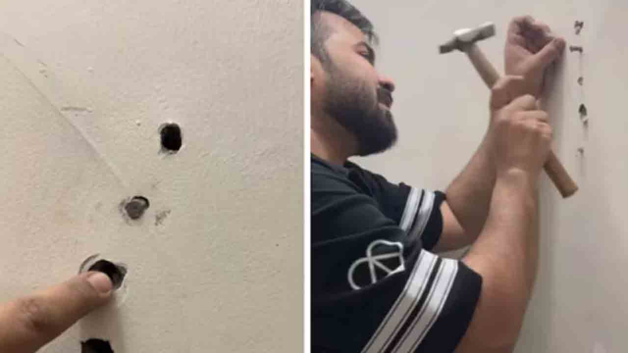 Watch: రూ.1.5 కోట్ల విలువైన ఫ్లాట్.. పెన్సిల్‌తో గోడకు రంధ్రం చేసిన వ్యక్తి