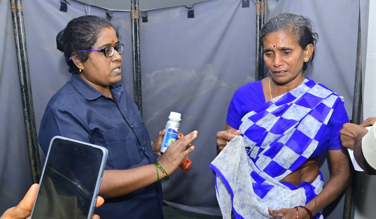 land issue | భూసమస్య పరిష్కరించాలని కోరుతూ పురుగుల మందు డబ్బాతో ప్రజావాణికి వచ్చిన మహిళ