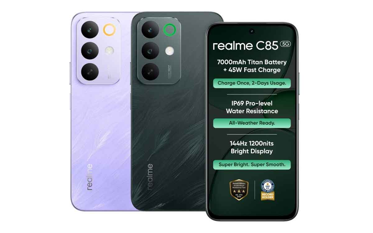 realme C85 5G  | బ‌డ్జెట్ ధ‌ర‌లోనే మిలిట‌రీ గ్రేడ్ క్వాలిటీ, భారీ బ్యాట‌రీతో లాంచ్ అయిన రియ‌ల్‌మి కొత్త స్మార్ట్ ఫోన్‌..!
