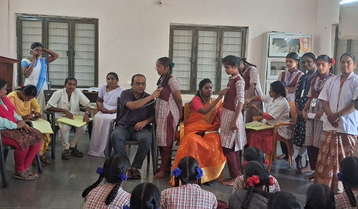 Medical check-up | రుద్రంగి కస్తూర్బా విద్యాలయంలో విద్యార్థులకు వైద్య పరీక్షలు