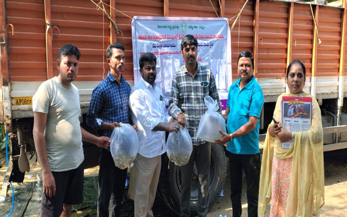 Karepally : మత్స్యశాఖ ఆధ్వర్యంలో చేప పిల్లల పంపిణీ