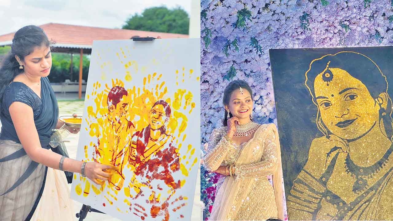 పచ్చని జంటకు పసుపు చిత్రం