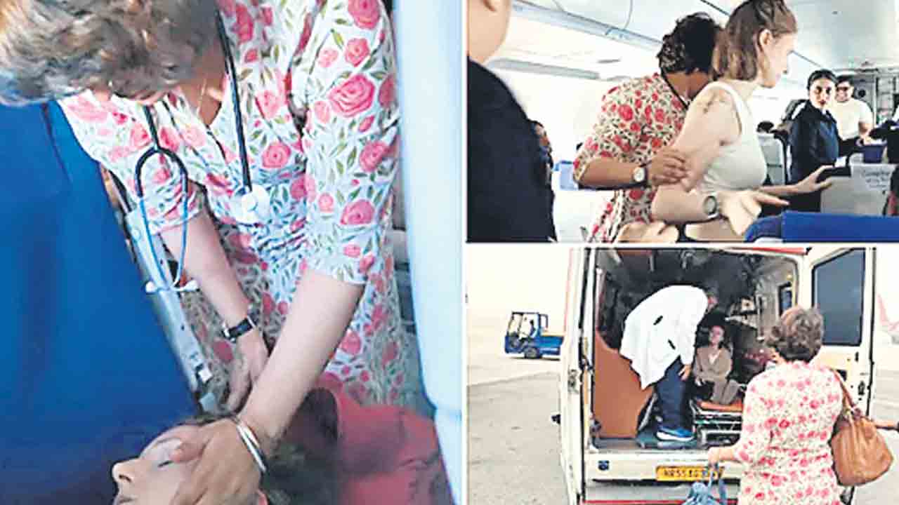 విమానంలో మహిళకు అస్వస్థత.. కాపాడిన మాజీ ఎమ్మెల్యే