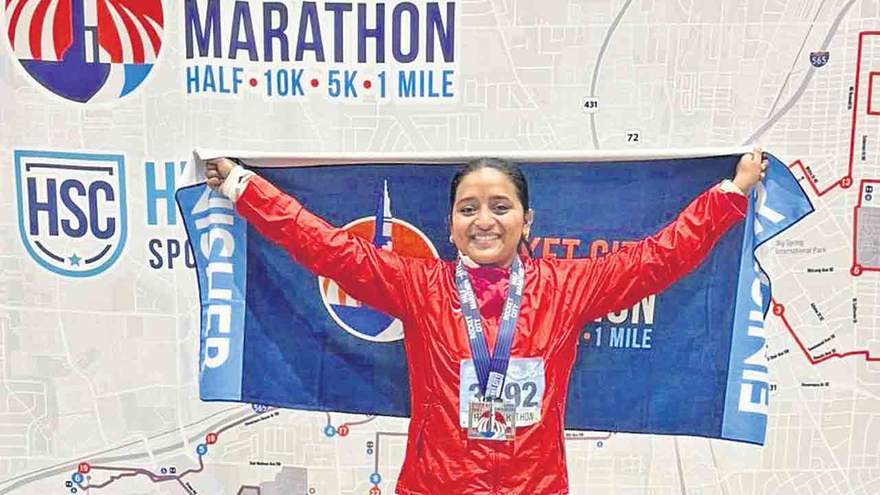 మారథాన్‌లో మెరిసిన భూపాలపల్లి క్రీడాకారిణి