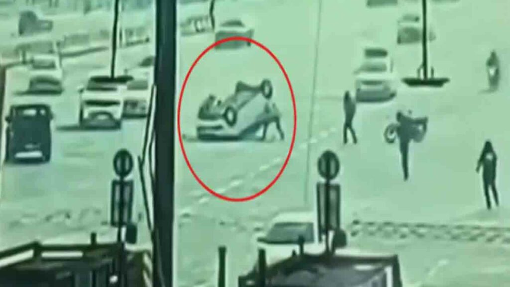 Car Flips After Thar Rams