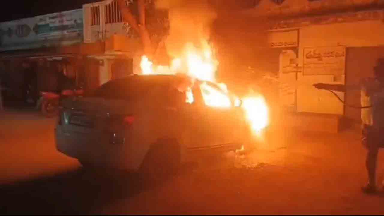 Car set fire |  పంచాయతీ ఎన్నికల వేళ.. మాజీ ఎంపీపీ కారుకు నిప్పు