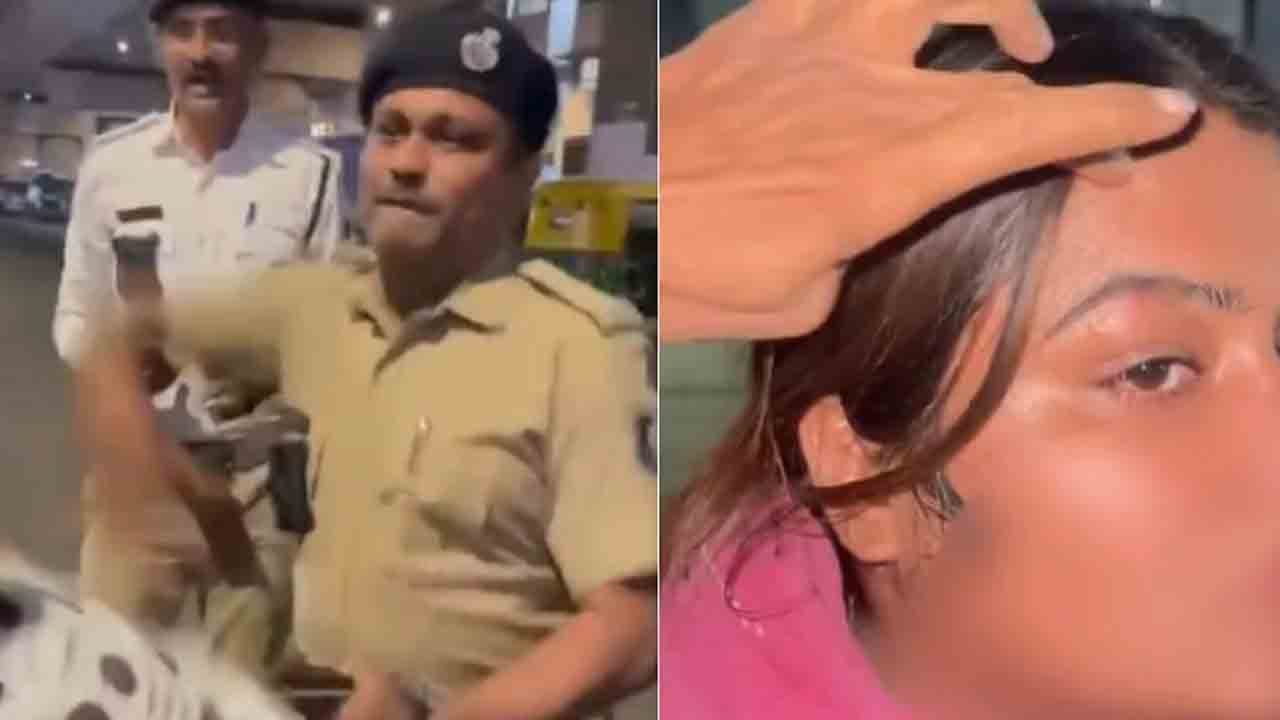 Watch: ట్రాఫిక్‌ పోలీస్‌ ఐడీని పొరపాటున పడేసిన మహిళ.. దారుణంగా కొట్టిన పోలీస్‌ అధికారి