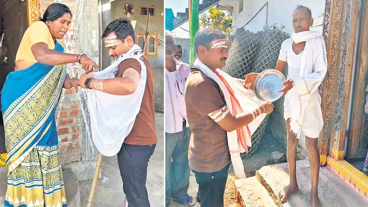 భిక్షాటన చేసి..మొక్కు తీర్చి