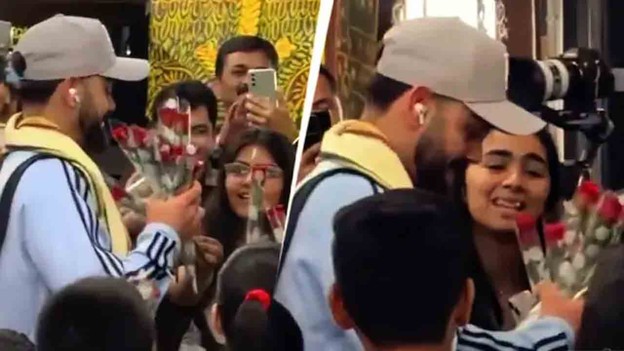 Virat Kohli | కోహ్లీకి గులాబీలతో స్వాగతం పలికిన చిన్నారులు.. వీడియో