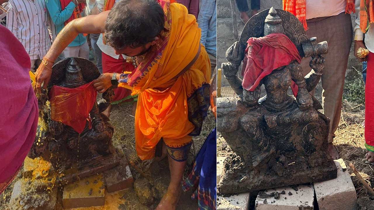 Mancherial | మంచిర్యాల జిల్లాలో బయటపడిన దుర్గామాత విగ్రహం.. పూనకాలతో ఊగిపోయిన గ్రామస్తులు