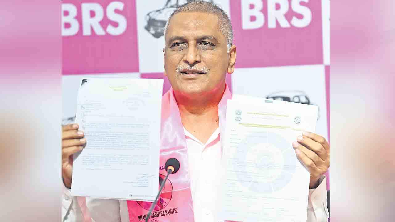 45 టీఎంసీలకు ఎట్ల ఒప్పుకొన్నరు?.. తక్షణమే ప్రభుత్వం లేఖను వెనక్కి తీసుకోవాలి : హరీశ్‌