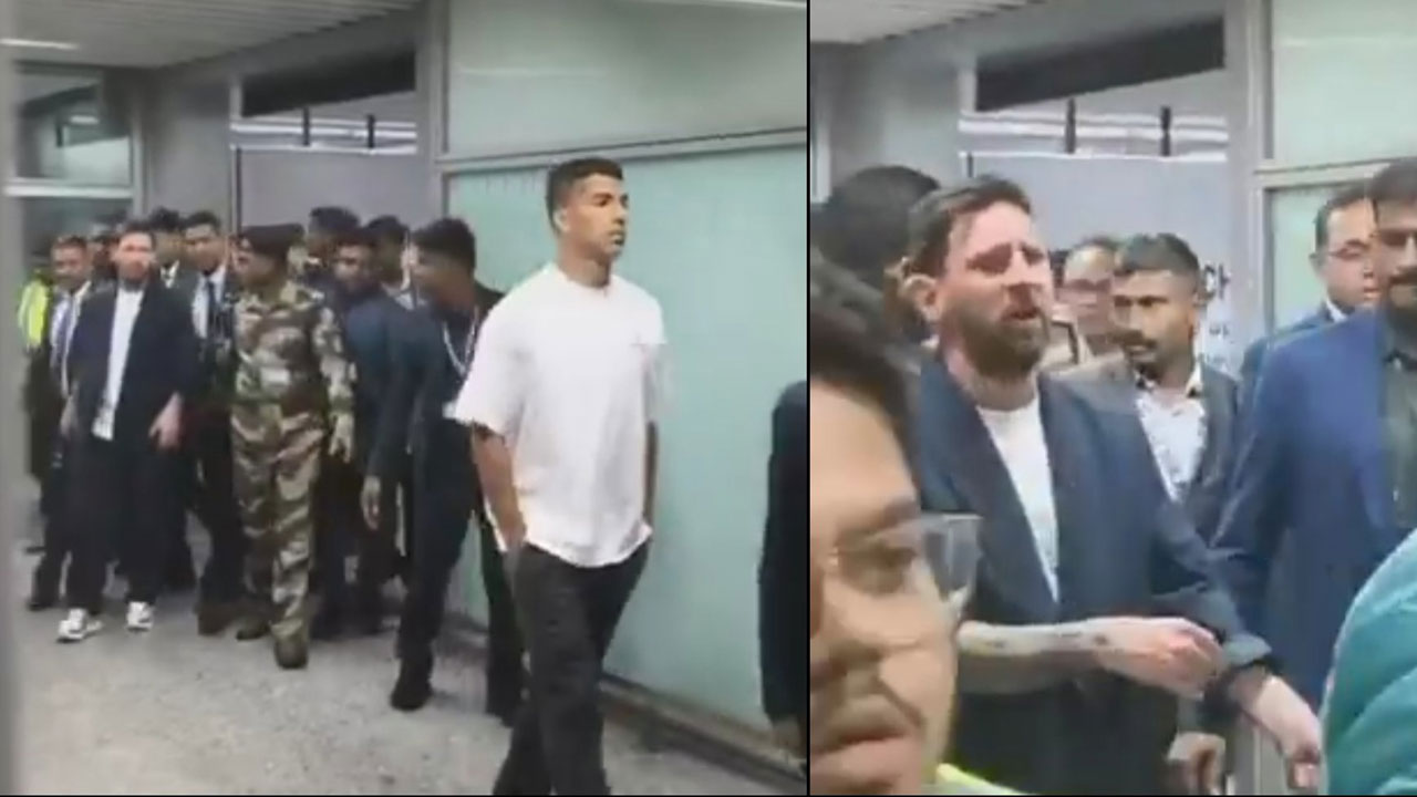 Lionel Messi: కోల్‌క‌తా చేరుకున్న మెస్సి.. స్టార్‌ను చూసేందుకు ఎగ‌బ‌డ్డ జ‌నం