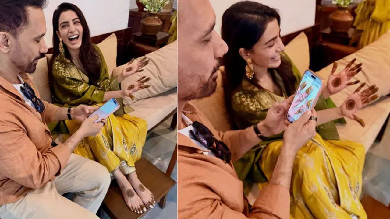 Samantha – Raj | ఒక్కొక్క‌టిగా బ‌య‌ట‌కు వ‌స్తున్న పెళ్లి ఫొటోలు.. రాజ్‌కి మెహందీ చూపిస్తూ స‌మంత సంద‌డి