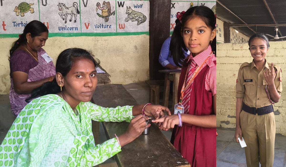 Mock polling | ఎన్నికలపై అవగాహన కల్పించేలా ధర్మపురిలో మాక్ పోలింగ్