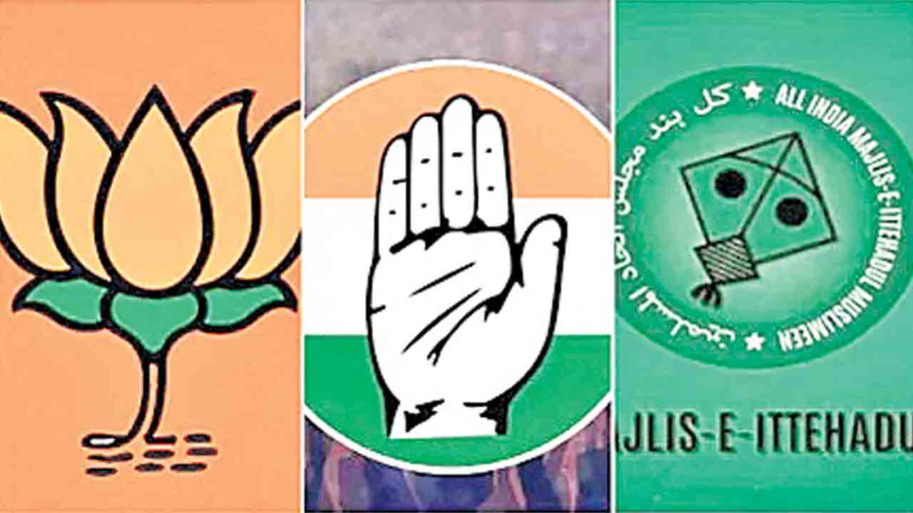 బీజేపీ, కాంగ్రెస్‌, ఎంఐఎం పొత్తు!