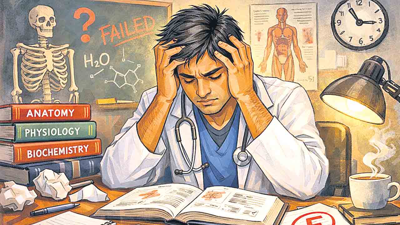 పదేండ్లుగా ఎంబీబీఎస్‌ ఫస్టియర్‌!