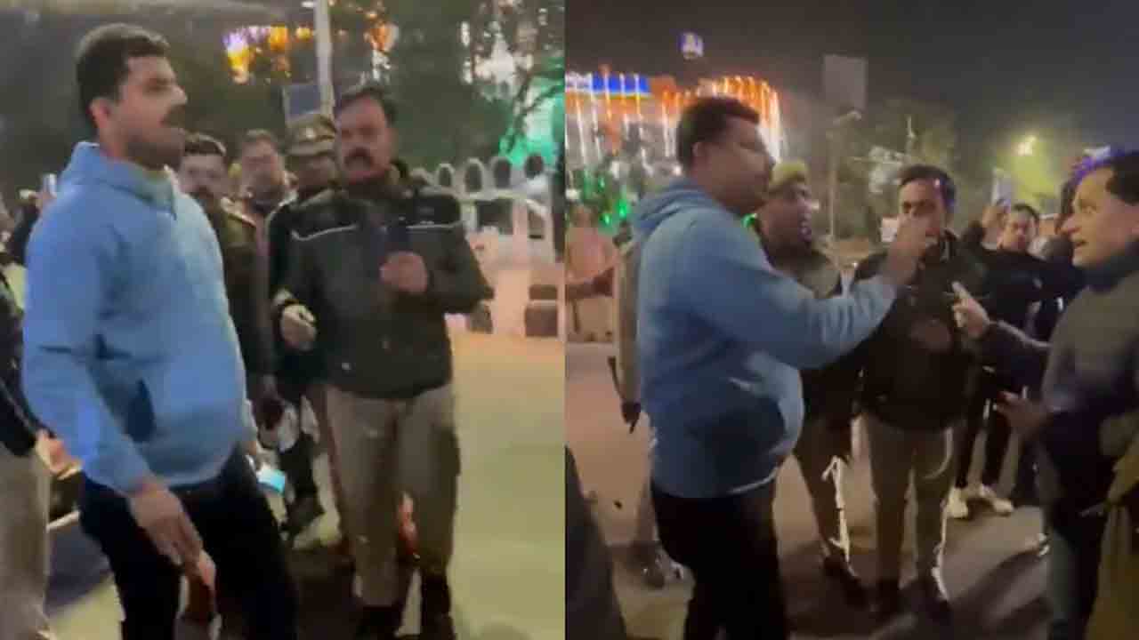 Watch: మద్యం మత్తులో బారికేడ్లపైకి కారు దూకించిన ఎస్‌ఐ.. నిలదీసిన పోలీసులపై   రంకెలు