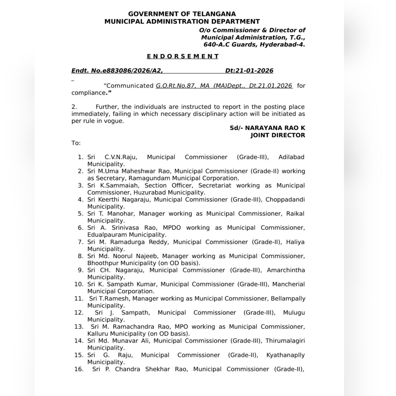 Muncipal Commisssnoers Tranfers