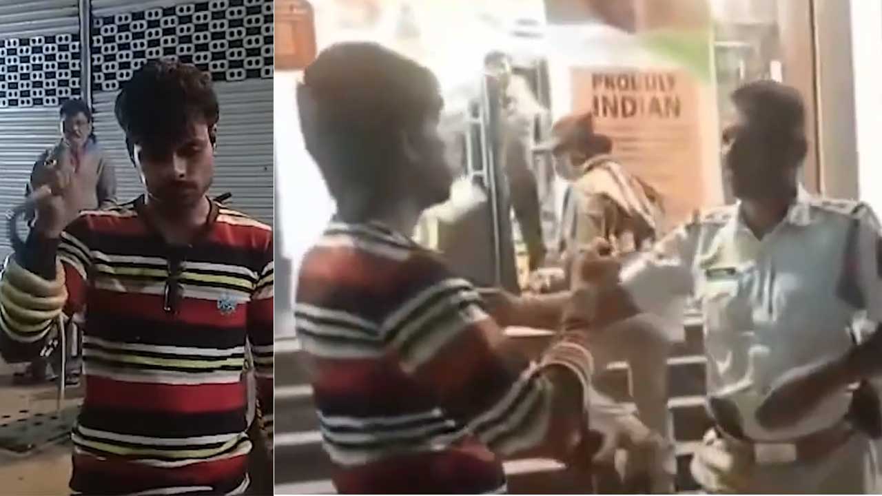 Hyderabad | తాగుబోతు ఆటో డ్రైవర్‌ వీరంగం.. చేతిలో పాముతో ట్రాఫిక్‌ పోలీసులపై బెదిరింపులు