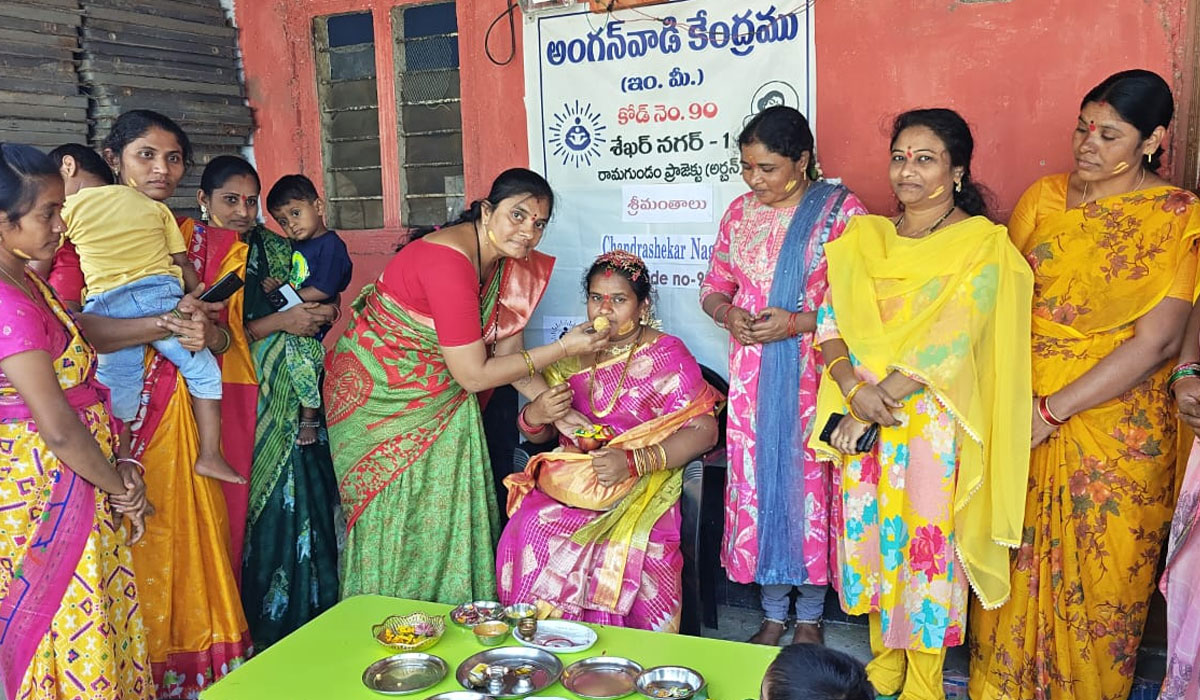 GodavariKhani | గోదావరిఖనిలో సామూహిక సీమంతాలు.. సామూహిక అక్షరభ్యాసం