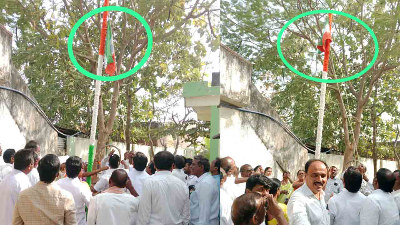 Penpahad | జాతీయ జెండాకు అవమానం.. తల కిందులుగా ఎగురవేసిన అధికారి..!