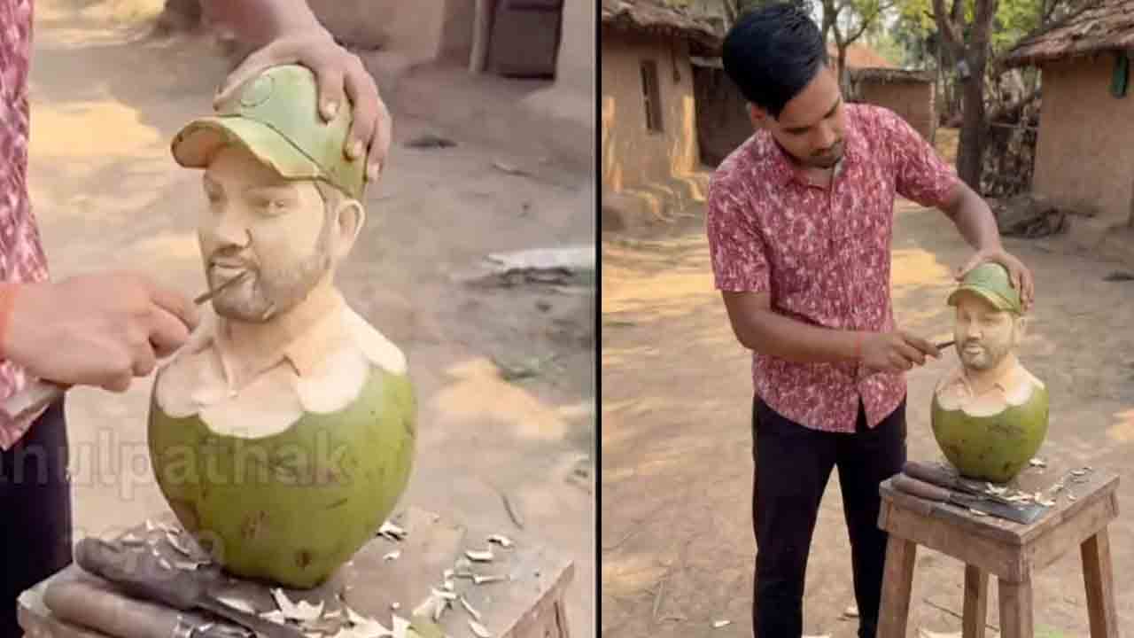 Rohit Sharma | కొబ్బరి బోండంపై రోహిత్ బొమ్మ.. అభిమాని ప్రతిభకు హ్యాట్సాఫ్..!