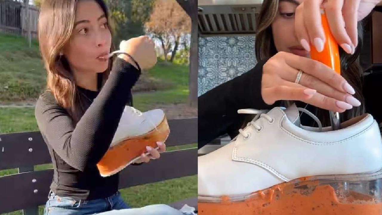 Viral Video | బటర్ చికెన్ షూస్ ఎప్పుడైనా చూశారా.. కొత్తగా ట్రై చేసిన యువతి.. వద్దంటున్న నెటిజన్లు