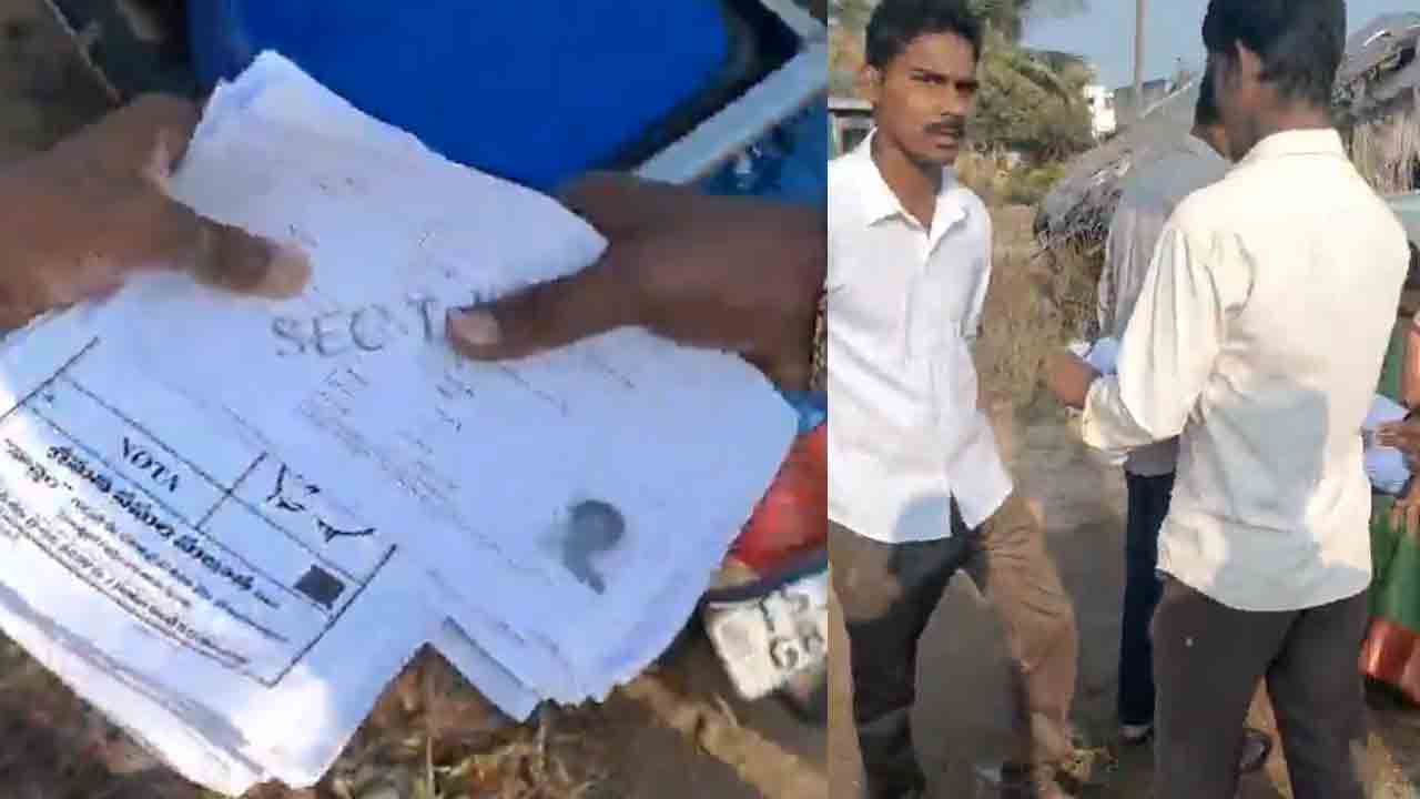 Kollapur | కొల్లాపూర్‌లో కాంగ్రెస్‌ నాయకుల అత్యుత్సాహం.. పోలింగ్‌ కేంద్రం వద్దే ప్రచారం