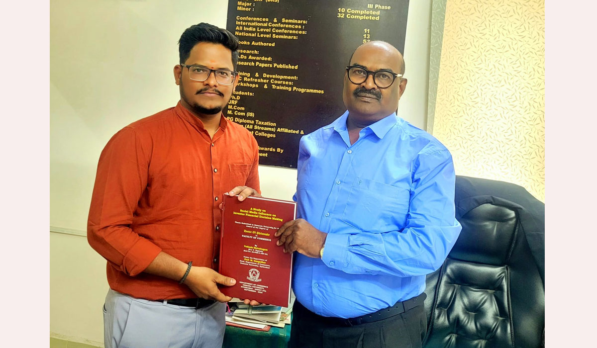 Doctorate | కాల్వశ్రీరాంపూర్ వాసికి ఉస్మానియా విశ్వవిద్యాలయం నుంచి డాక్టరేట్