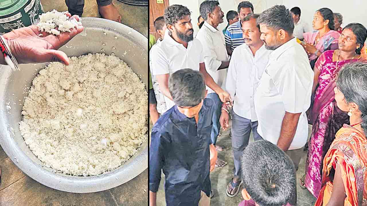 నీళ్ల చారు.. ఉడకని అన్నం.. పండుగ పూటా పస్తులే..?.. మోత్కూరు గురుకుల పాఠశాల విద్యార్థుల నిరసన