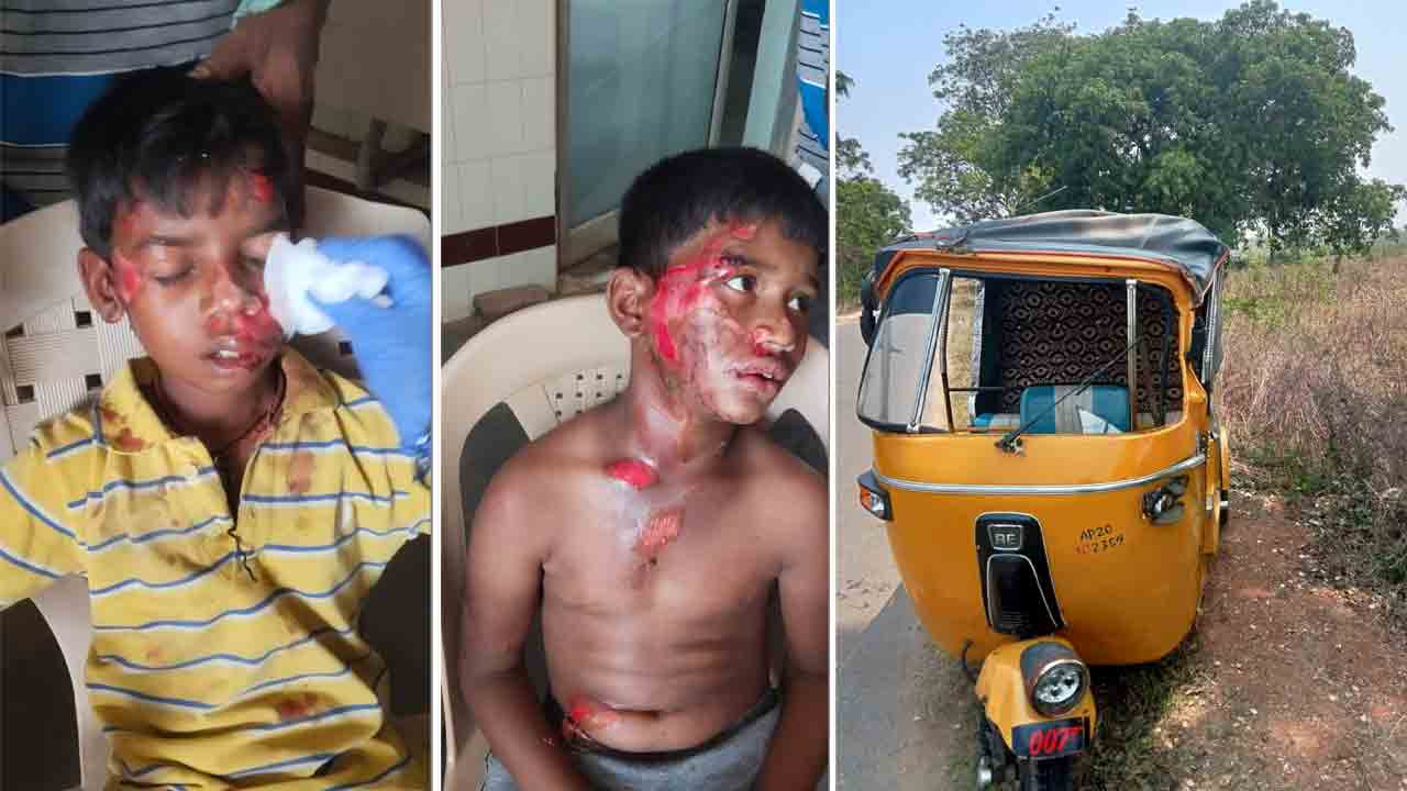 చిన్నపిల్లల ప్రాణాలతో ఆటోడ్రైవర్‌ చెలగాటం