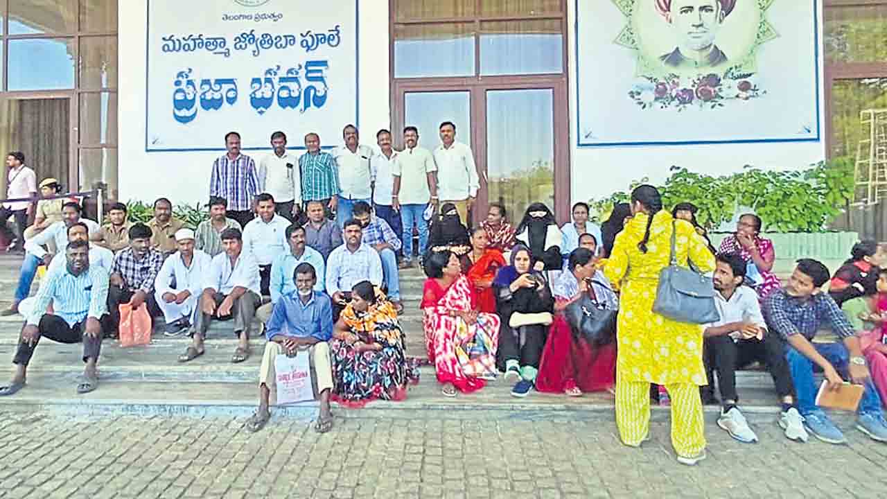 ప్రజాభవన్‌ ఎదుట డ్రైవర్ల నిరసన