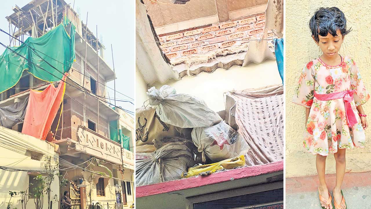 నిర్మాణంలో ఉన్న గోడకూలి..