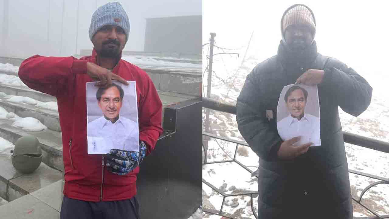 ఎల్లలు దాటిన అభిమానం.. ఇండియా-చైనా బార్డర్‌లో కేసీఆర్‌ చిత్రపటాన్ని ప్రదర్శించిన నేతలు