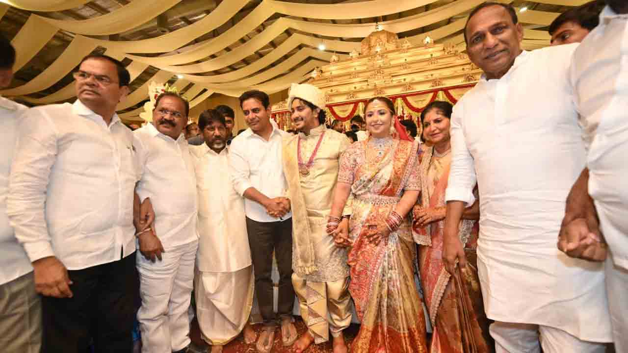 KTR | డిప్యూటీ సీఎం భట్టి విక్రమార్క కుమారుడి వివాహానికి హాజరైన కేటీఆర్‌