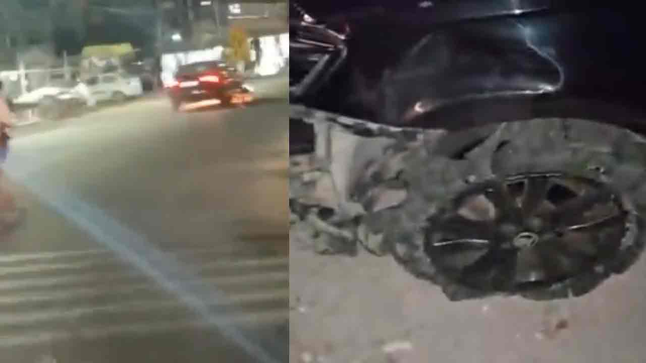 మైలార్‌దేవ్‌పల్లిలో కారు బీభత్సం.. బైక్‌ను రెండు కి.మీ. ఈడ్చుకెళ్లినా ఆపని వైనం