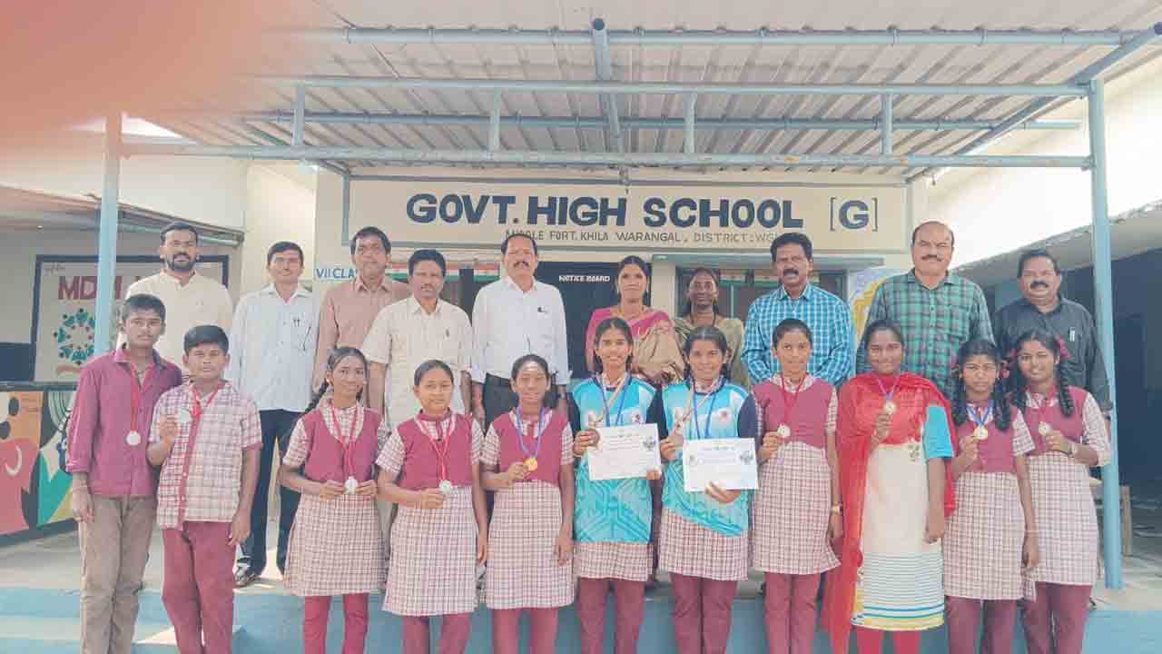 Khila waranagl | సీఎం కప్ క్రీడల్లో మధ్య కోట ప్రభుత్వ ఉన్నత పాఠశాల విద్యార్థుల ప్రభంజనం