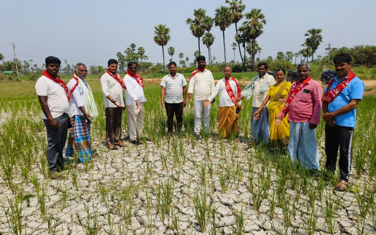 ‘నీళ్లు లేక ఎండిపోయిన పొలాల రైతులను ఆదుకోవాలి’