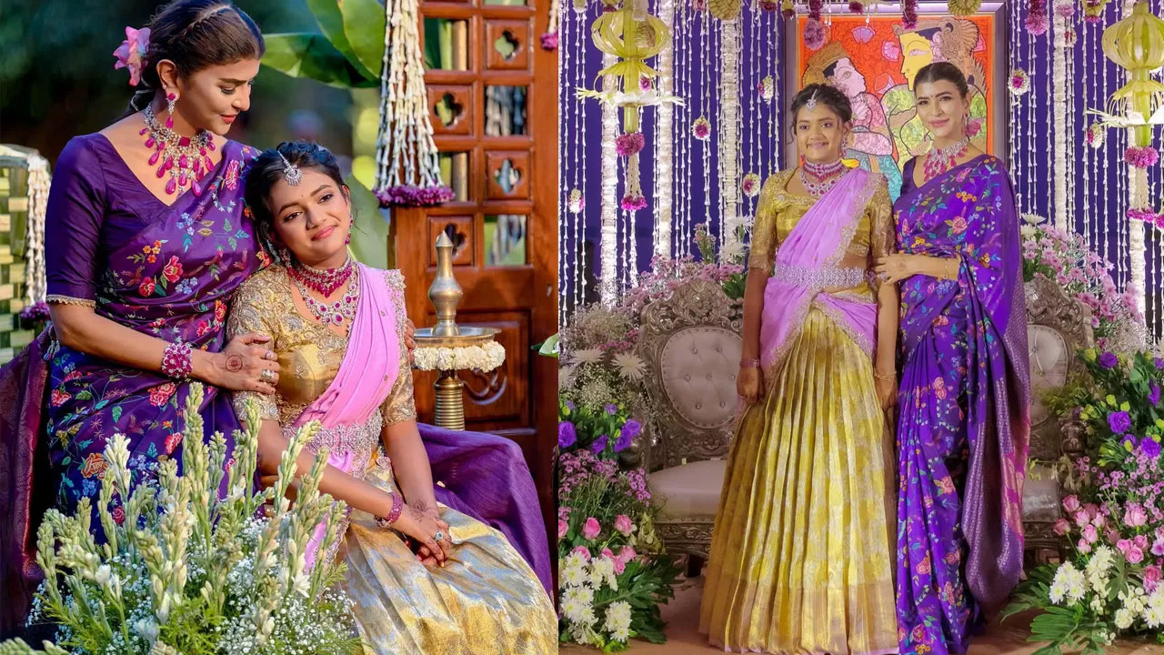 Manchu Lakshmi | ఘ‌నంగా మంచు లక్ష్మి కుమార్తె విద్యా నిర్వాణ ఓణీల వేడుక .. సోషల్ మీడియాలో వైరల్ అవుతున్న ఫొటోలు