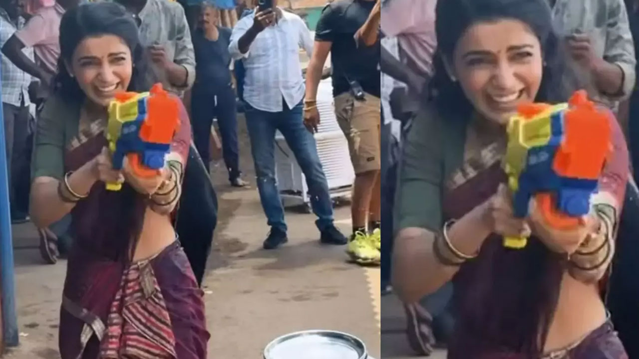 Samantha | ‘మా ఇంటి బంగారం’ సెట్స్‌లో హోలీ సందడి… చిన్నపిల్లలా మారి భ‌ర్త‌పై రంగులు పోసిన సమంత