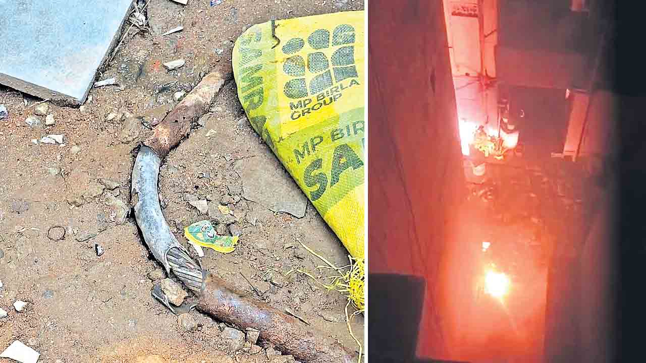 అర్ధరాత్రి పేలిన భూగర్భ విద్యుత్‌ వైర్లు..