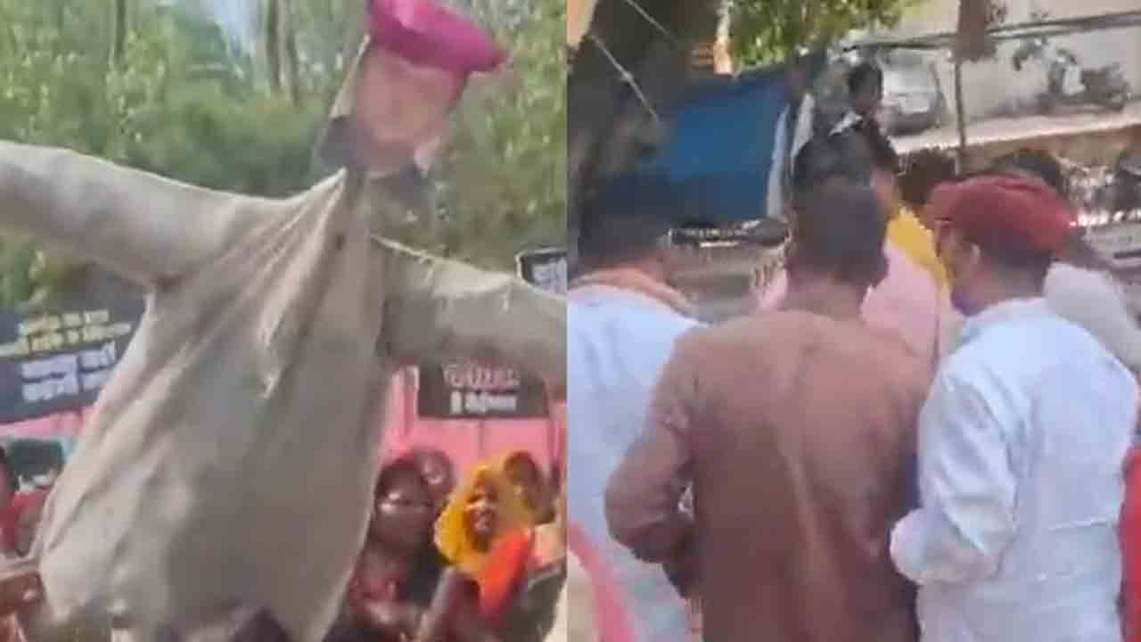 Watch: రాహుల్‌, అఖిలేష్‌ దిష్టిబొమ్మల దహనం.. బీజేపీ మహిళా ఎమ్మెల్యేకు కాలిన గాయాలు